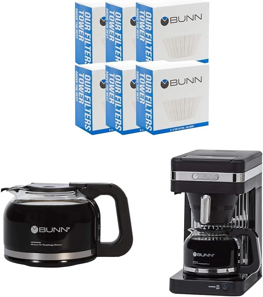 10-Cup Coffee Maker with Carafe & 100 Coffee Filters Set