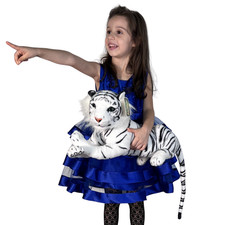 Tigre Bianca 50cm + coda Grande Peluche Sdraiato Soft Plush Size L
