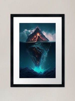 Vulkan Gerahmter Kunstdruck Gerahmtes Wandbild Poster Leinwanddruck Bild