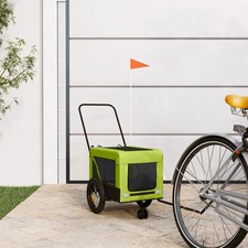 WALPLUS Pet Bike Trailer Green Black Oxford Fabric with Iron Structure