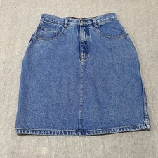Jeanjer by Jordache Vintage Denim Mini Skirt Womens 11/12 Blue High Waist 90s