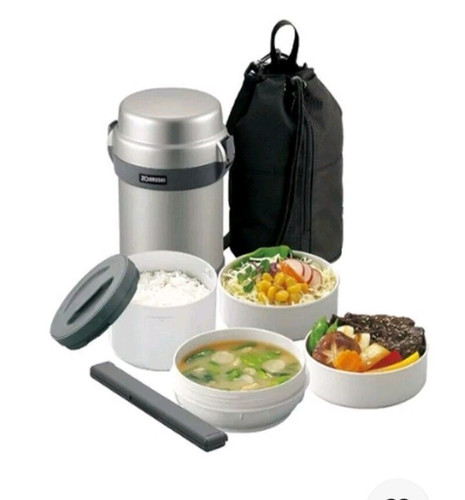 Zojirushi Edelstahl Bento Thermo Mahlzeit Warm Mittagessen inklusive Brotzeittasche - Bild 4 von 4