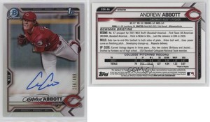 2021 Bowman Draft Chrome Pick Refractor /499 Andrew Abbott #CDA-AA Auto