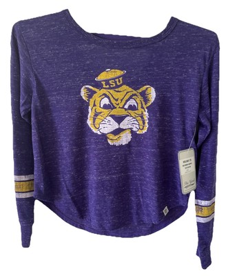 LSU Tigers Colosseum Athletics Youth Girls Long Sleeve 7/8 NCAA Scoop Neck NEW