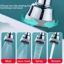360 Rotating Kitchen Faucet Aerator Bubbler 4 Modes Anti-splash Tap Filter Nozz
