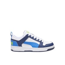 PUMA Rebound Layup Lo Lace Up Youth Boys Blue, White Sneakers Casual Shoes 3704