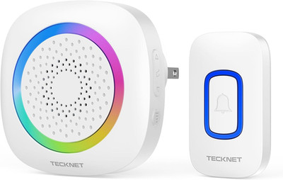 TECKNET Plug in Wireless Doorbell with RGB Lighting & 1300 Feet Range,Ip66 Water