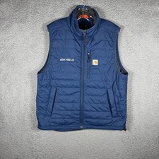 Carhartt Gilliam Vest Mens Large Blue Quilted Insulated Full Zip 102286 Skybeck