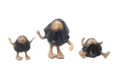 READ - 3 Hagen-Renaker Little Horribles Miniatures Ceramic Cave Men Vintage