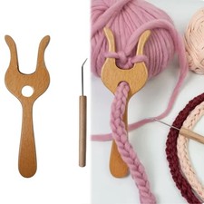 Forchetta per maglieria in legno punta piegata manico ergonomico fai da te kit uncinetto adulto