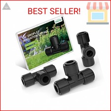 EVOULTES 16 Pack 1/4" Quick Connect Drip Irrigation Tee Fittings for 1/4 Inch Ir
