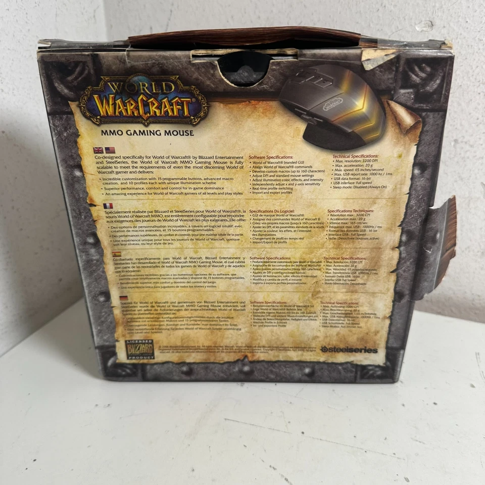 Ratón láser para juegos SteelSeries World of Warcraft 62008 inalámbrico MMO - para piezas Foto 2 de 4
