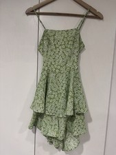 SHEIN Green Floral Open Back Skort