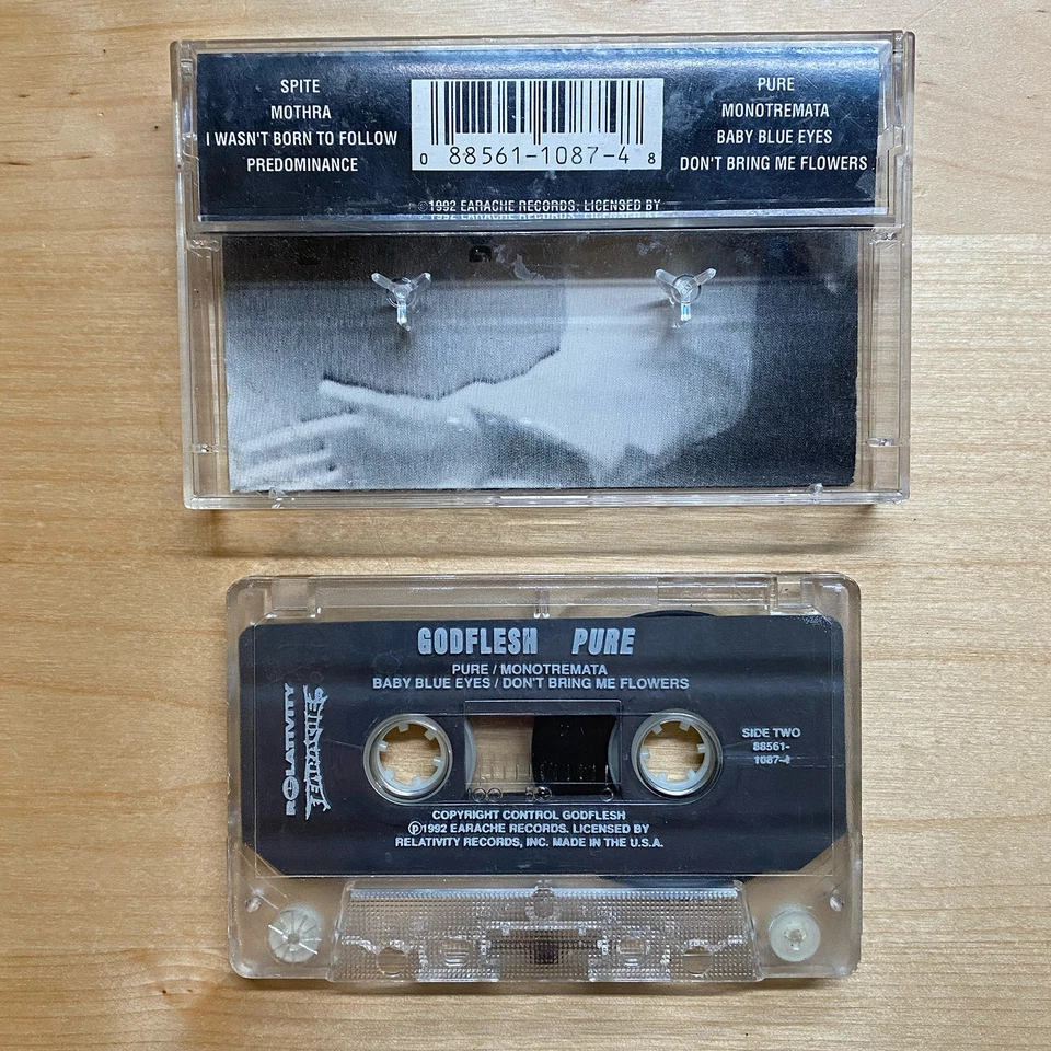 Godflesh Pure 1992 Cassette Tape Earache – 88561-1087-4 PLAY TESTED Foto 2 de 4