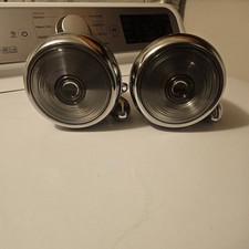 Vintage Chrome Dummy Spotlights W Stimsonite Glass Lenses Pair 100101