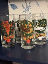 VTG Choice Twelve Days of Christmas Indiana Glass Replacement Tumblers 12 oz
