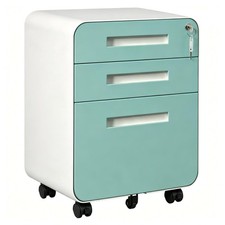 3 Drawer Rolling Under Desk Filing Cabinet Organizer, Mobile File Cabinet w/Lock