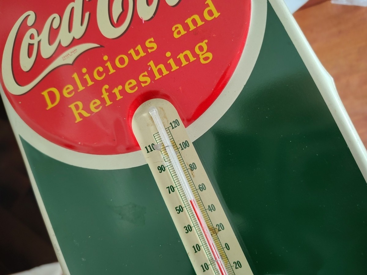 Coca Cola Sign Thermometer 1939 Robertson Drink Coca Cola Sign | eBay