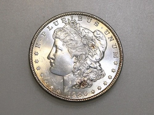 1886-P $1 MORGAN SILVER ONE DOLLAR GEM BU