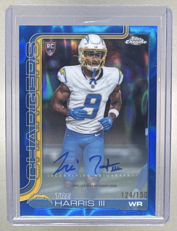 Tre Harris III 2025 Topps Chrome #RA-TH Blue Lava Refractor Rookie RC Auto /150