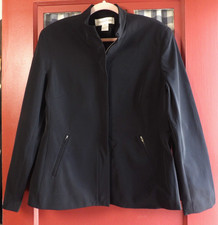 Jones New York Women's Classic Black Zip Front Jacket Blazer Pockets Size 14
