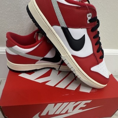 Nike Dunk Low Retro PRM Men s Low Top Lace Up Colorblock Red White Black