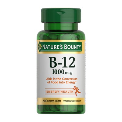 Nature's Bounty Vitamin B12 1000 mcg 200 Count Easy to Swallow Energy Support