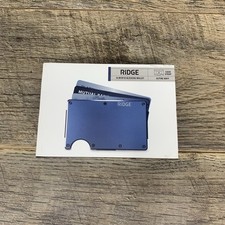 The Ridge Wallet Aluminum With Cash Strap  Alpine Navy   New