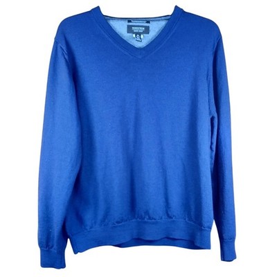 Nordstrom Purple 100% Extra Fine Merino Wool V-Neck Sweater Mens Medium Classic 