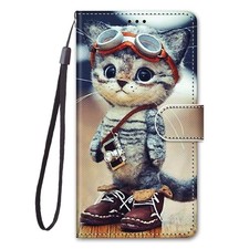Pilot Cat Wallet Case For Samsung iPhone Mi OPPO Moto Sony Honor Google Redmi