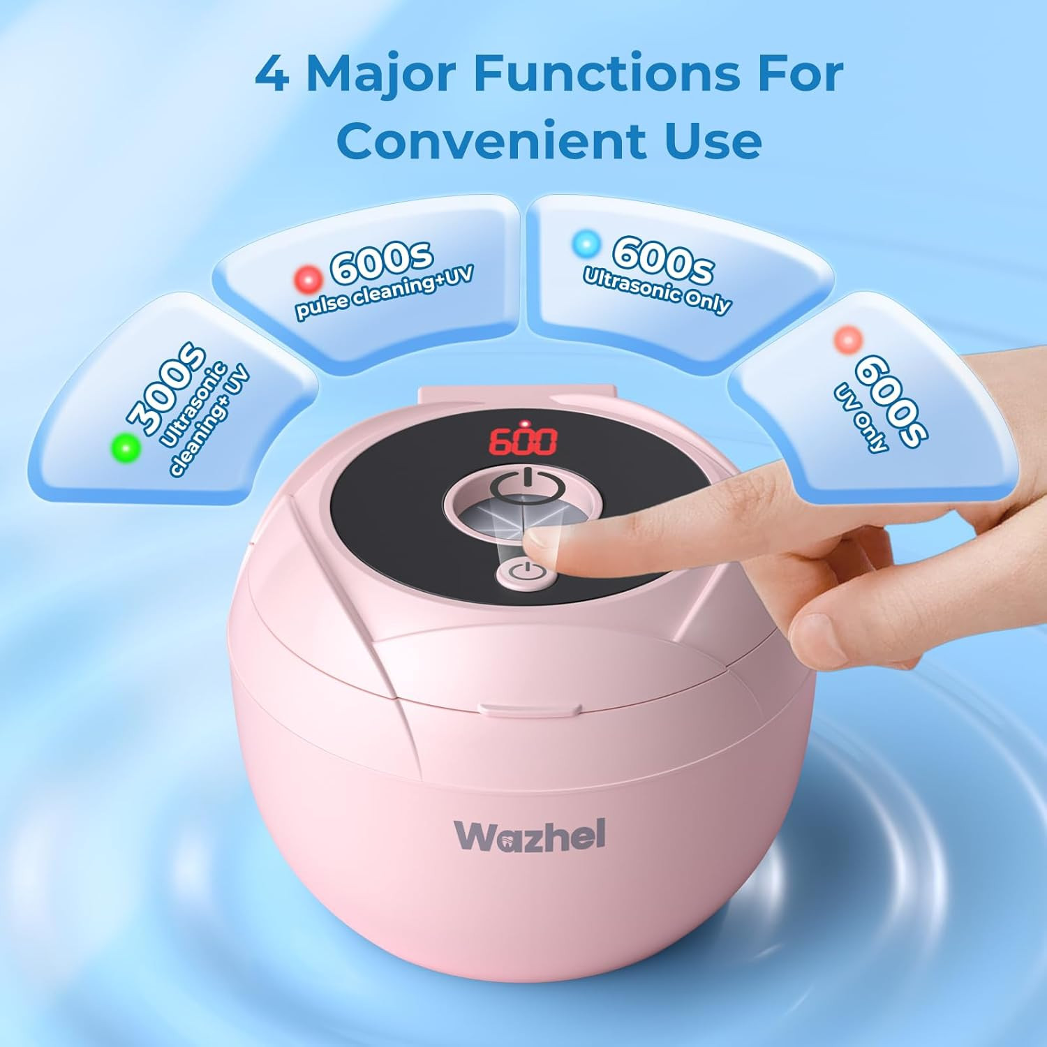 Ultrasonic Retainer Cleaner Machine, 45Khz Dental Cleaning Pod for Denture, Mout