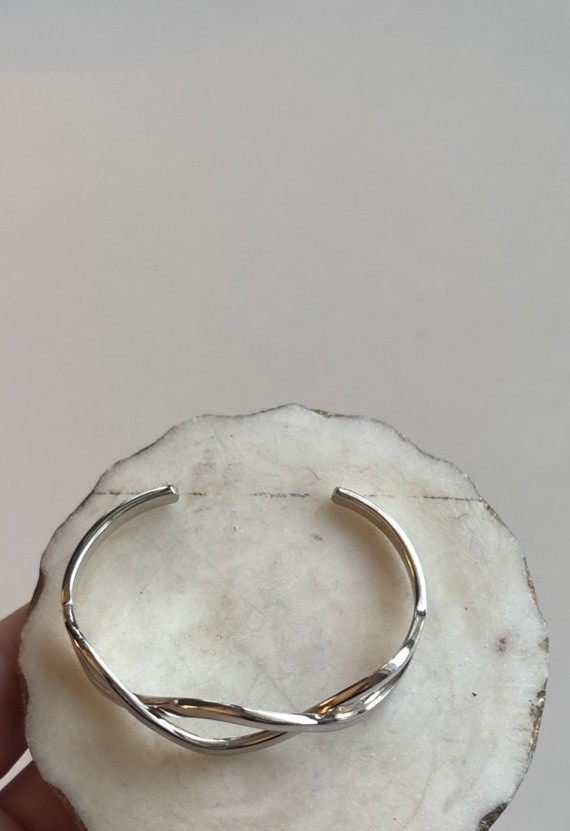 Sterling Silver Marked 925 Infinity Bracelet Cuff… - image 5