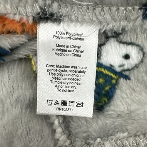 Women's XL Fleece Halloween Pajama Pants Snoopy & Woodstock Grey Pumpkins Bats - Picture 7 of 8