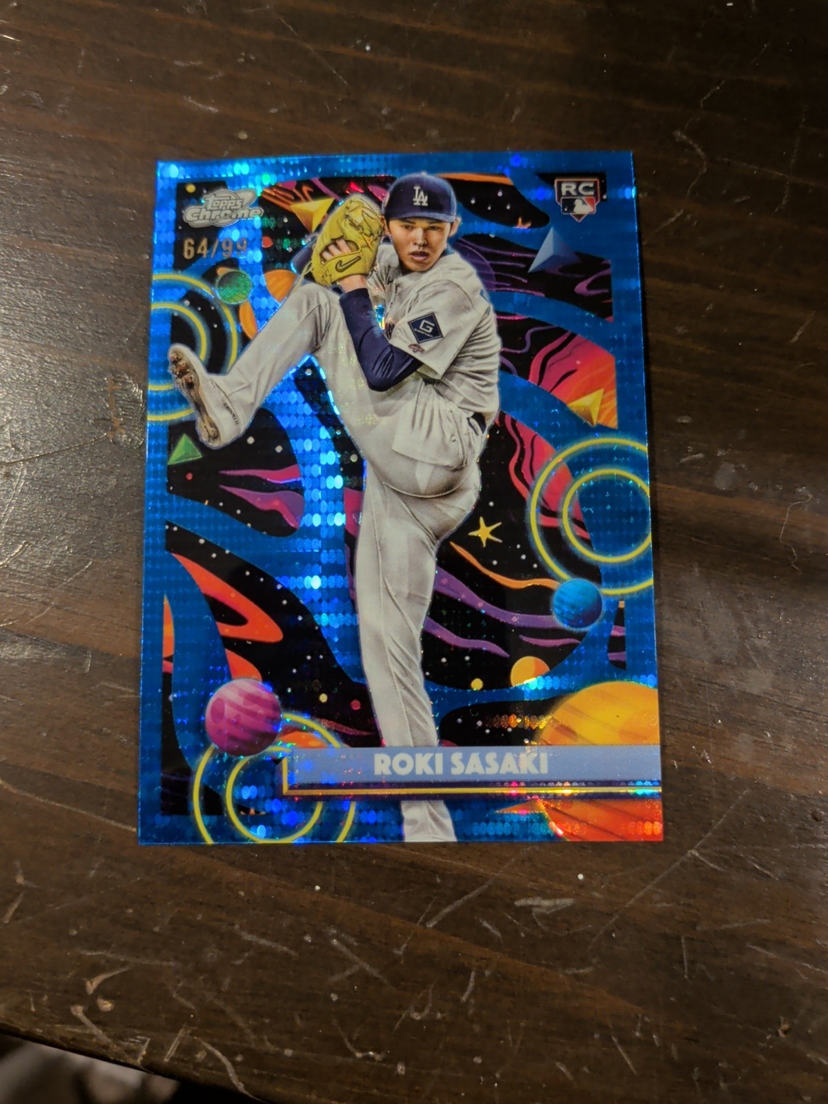 2025 Topps Cosmic Chrome Blue Moon Refractors #68 Roki Sasaki RC ROOKIE/99