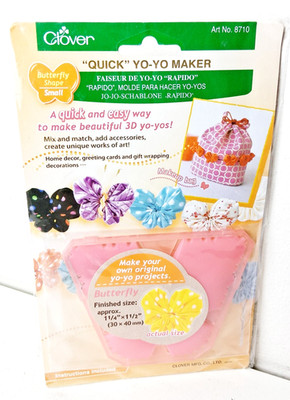 Clover Quick YO YO MAKER Butterfly Shaped Small Size Template New in Pack 1.5''
