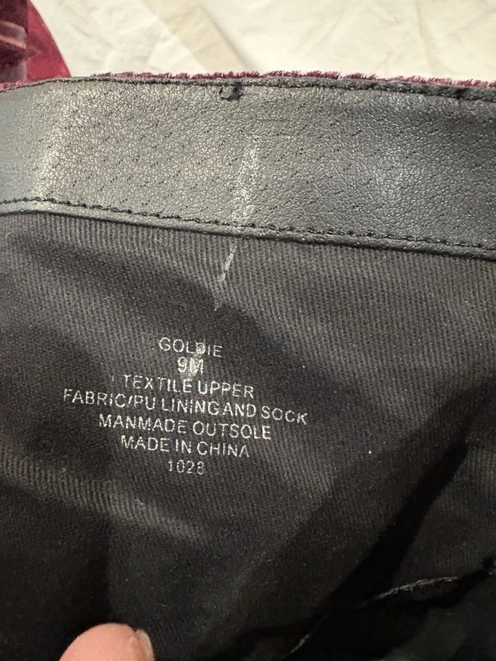 Steve Madden Talla 9 Púrpura Floral Terciopelo 3.5" Tacón Bloque Botas Botines Goldie Foto 3 de 4