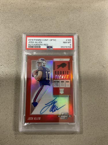 2018 Panini Contenders Optic - Rookie Ticket RPS Autographs Josh Allen #105 Red