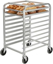 10 Tiers Commercial Bun Pan Rack Kitchen Aluminum Baking Racks Brake Wheel UK