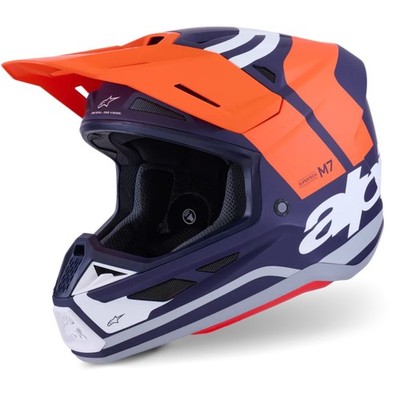 Alpinestars - Motorcycle Crosshelm L - S-M7 Core - Enduro Helmet Orange Blue
