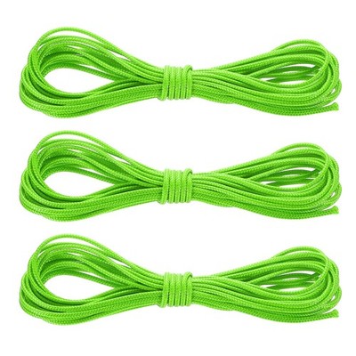 3Pcs Waxed Polyester Cord, 5.5Yard 2mm Wax Bead Thread String, Fluorescent Green