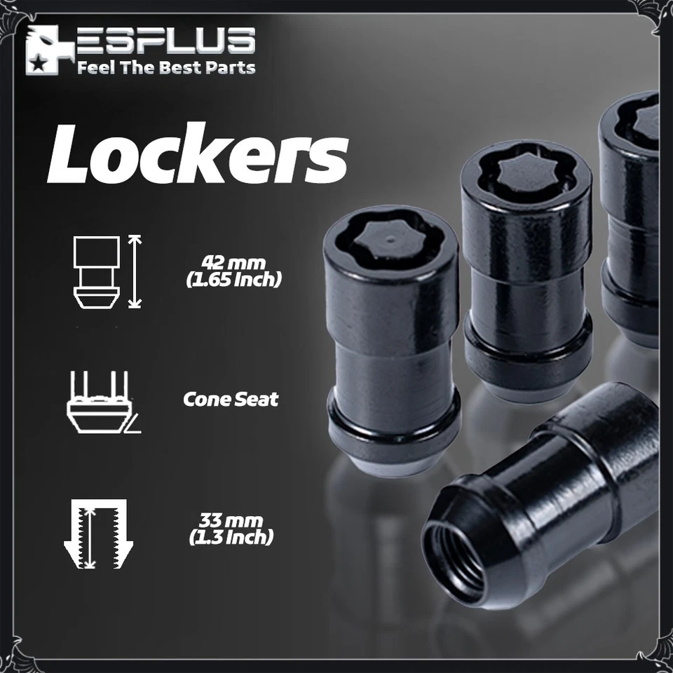 [23] XL Black 1/2"-20 Acorn Wheel Lock Combo Fit Jeep Cherokee Wrangler CJ YJ JK - Image 3 of 4