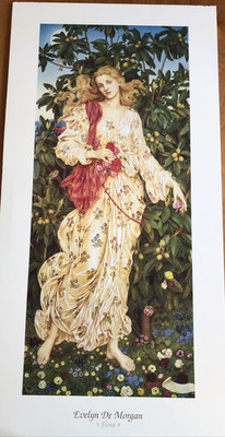 Evelyn De Morgan Flora Art Poster Woman Goddess Painting Print Mounted