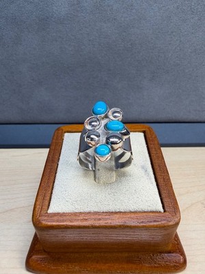 Jay King DTR Sterlingsilber Dornröschen Türkis moderner Cluster-Ring Größe 9