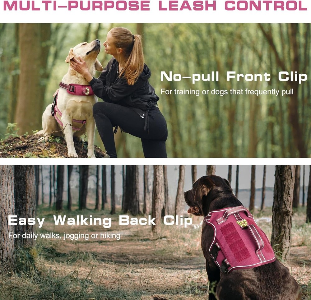 Dog Harness for Large Dogs Heavy Duty, No Pull Tactical Dog Harness