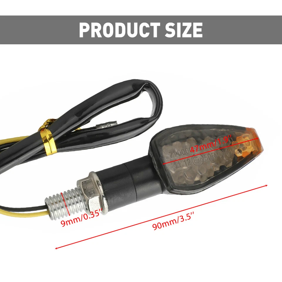 For Suzuki DRZ400SM Q LED Motorcycle Turn Signals Indicator Blinker Lights Amber - Image 2 of 4