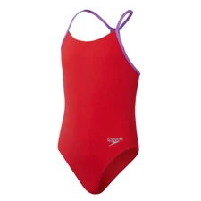 Speedo Girls Lane Line Back Allover One Piece Swimwear, Girls Full Piece Swimsui