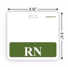 RN Horizontal Badge Buddy for Registered Nurses Size of badge 3  " x 3  "
