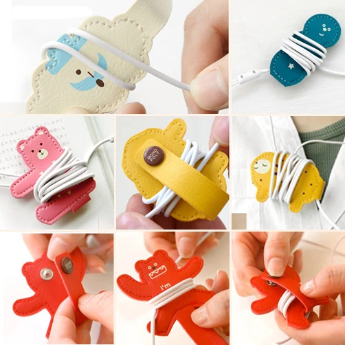 BOBINADOR DE CABLE Computadora Auriculares iPhone iPod Soporte de cable Organizador Papelería Regalo Foto 2 de 4