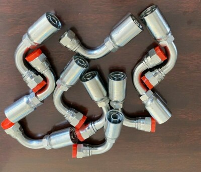 (10 PK) FJX90-6-8 Hydraulic Fitting 3/8'' Hose 90 Elbow, with 1/2 Female JIC HY U