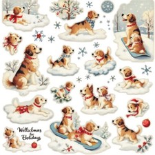 Cardstock Die Cut Embellishments Puppy  s And Dogs 18 Cut Outs 3.5 Inch